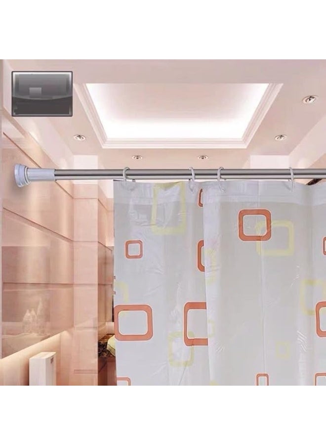 Stainless steel curtain rod, extendable from 70 cm to 120 cm. Ideal for curtains and can also be used as a clothesline. Say goodbye to drilling holes in walls! This rod adheres to all types of walls, including wood, aluminum, and ceramic tiles. Made of rust-resistant stainless steel, this rod is very durable. - Image 5